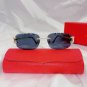 New Cut Black Lens Sunglasses square Rimless Designer High Quality UnisexVintage Oval Sunglasse