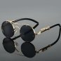 Vintage Round Sunglasses Men Fashion Double Bridge Black Gold Shades Women Retro