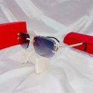Gradient Lens New Cut Lens Sunglasses square Rimless Sunglasses High Quality
