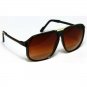 Retro Pilot Sunglasses Brown Vintage Hip Hop New