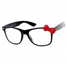 Cute Bow Nerd Glasses for Women Cosplay Costume Fashion Clear Lens Eyewear