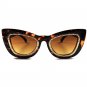 Womens Bold Glamorous Tortoise Cat Eye Sunglasses Gold Detail Around