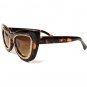 Womens Bold Glamorous Tortoise Cat Eye Sunglasses Gold Detail Around