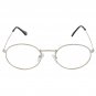 Retro Round Clear Lens Glasses Silver Frame Oval Eyewear Vintage Style Unisex