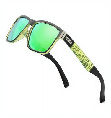 Polarized Square Sunglasses Men Women UV400 Sport Driving Shades Green Mirror