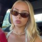 Retro Oval Frame Sunglasses Fashion Personalized Trendy Small Frame Sunglasses