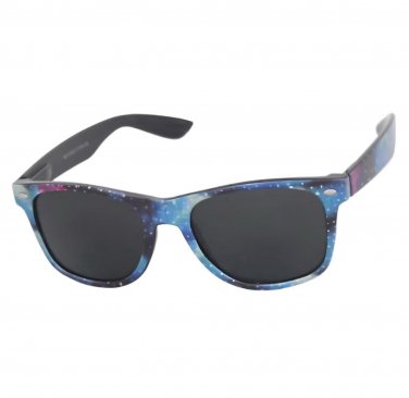 Cosmic Galaxy Print Horn Rimmed Sunglasses Unisex Retro UV400 Shades