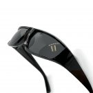 Trendy Sunglasses Black Frame UV400 Protection WrapAround Y2K