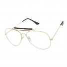 Vintage Gold Aviator Clear Lens Glasses Classic Retro Style Eyewear Unisex Frame