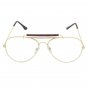 Vintage Gold Aviator Clear Lens Glasses Classic Retro Style Eyewear Unisex Frame