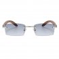 Rimless Rectangle Sunglasses Men Women Luxury Square Shades UV400 Gradient Lens