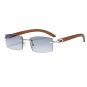 Rimless Rectangle Sunglasses Men Women Luxury Square Shades UV400 Gradient Lens