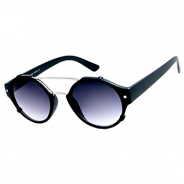 Unisex Round Sunglasses Gradient Lens Retro Style Metal Bridge UV400 Shades