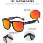 Polarized Square Sunglasses Men Women UV400 Red Mirror Lens Retro Sport Shades