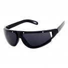 Kids Wraparound Shield Sunglasses Black Frame UV400 Sporty Cool Shades