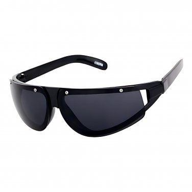 Kids Wraparound Shield Sunglasses Black Frame UV400 Sporty Cool Shades