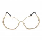 Oversized Geometric Fashion Glasses Women Retro Clear Lens Gold Silver Eyewear
