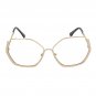 Oversized Geometric Fashion Glasses Women Retro Clear Lens Gold Silver Eyewear