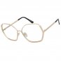 Oversized Geometric Fashion Glasses Women Retro Clear Lens Gold Silver Eyewear