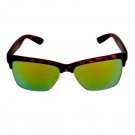 Horn Rimmed Sunglasses Matte Tortoise & Black Frames Mirror Color Lenses