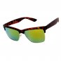 Horn Rimmed Sunglasses Matte Tortoise & Black Frames Mirror Color Lenses