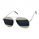 Unisex Mirror Lens Sunglasses Flat Top Silver Gold Blue UV400 Shades Retro Style