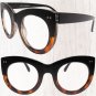 Womens Oversized Exaggerated Cat Eye Clear Lens Eye Glasses Black Tortoise Frame