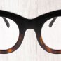 Womens Oversized Exaggerated Cat Eye Clear Lens Eye Glasses Black Tortoise Frame