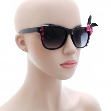 Gradient Lens Sunglasses Bunny Ears Party Eyewear Colorful Ribbon UV Protected