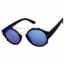 Unisex Round Steampunk Sunglasses Mirrored Lens Retro Festival UV400 Shades