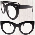 Womens Oversized Exaggerated Retro Cat Eye Clear Lens Eye Glasses Black Frame
