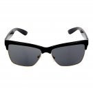 Men’s Retro Club Style UV400 Semi-Rim Sunglasses Classic Square Frame Shades