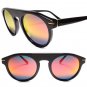 Red Mirror Lens Sunglasses UV400 Flat Top Shades Men Women Black Tortoise