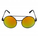Retro Round Mirrored Lens Sunglasses Men Women Steampunk Goth Festival Shades