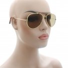 Classic Pilot Sunglasses Men Women Metal Frame Brown Glass Lens Brown Bridge Bar