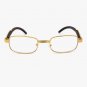 Men's CONTEMPORARY Clear Lens EYE GLASSES Small Gold & Wood Wooden Effect Frame