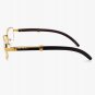Men's CONTEMPORARY Clear Lens EYE GLASSES Small Gold & Wood Wooden Effect Frame