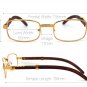 Men's CONTEMPORARY Clear Lens EYE GLASSES Small Gold & Wood Wooden Effect Frame
