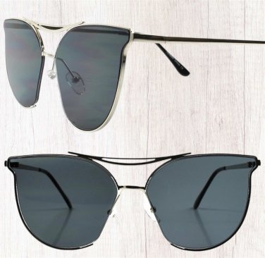 Modern Elegant Design Classic Style Cat Eye Silver Frame Womens Sexy Sunglasses