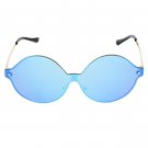 Round Oval Metal Frame Vintage Fashion Sunglasses Flat Mirror Lens UV 400