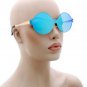Round Oval Metal Frame Vintage Fashion Sunglasses Flat Mirror Lens UV 400