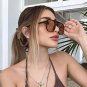 Demi Tea Vintage Square Sunglasses for Women Men Frame Double Bridges Eyewear