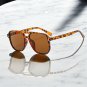 Demi Tea Vintage Square Sunglasses for Women Men Frame Double Bridges Eyewear