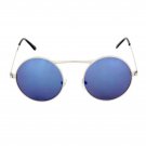 Large Retro Round Steampunk Sunglasses Blue Revo Mirrored Lens Vintage Style