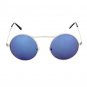 Large Retro Round Steampunk Sunglasses Blue Revo Mirrored Lens Vintage Style
