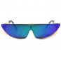 SPACE ROBOT PARTY RAVE COSTUME CYCLOPS FUTURISTIC SHIELD SUN GLASSES Gold Frame