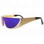 SPACE ROBOT PARTY RAVE COSTUME CYCLOPS FUTURISTIC SHIELD SUN GLASSES Gold Frame