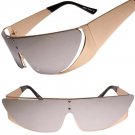SPACE ROBOT PARTY RAVE COSTUME CYCLOPS FUTURISTIC SHIELD SUN GLASSES Chrome Lens