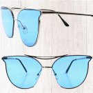 Modern Elegant Design Classic Cat Eye Frame Chic Womens Silver & Blue Sunglasses