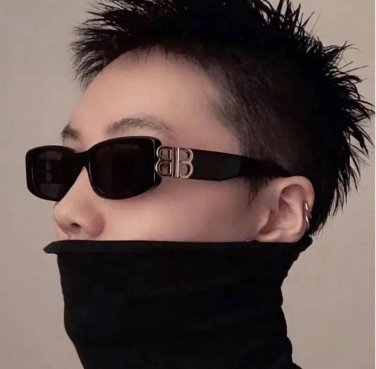Star Quality BB Rectangle Sunglasses Men Luxury Brand Fashion Vintage Trendy